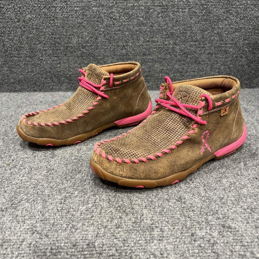 Twisted X Tough Enough To Wear Pink Chukka Boots Driving Mocs Leather Women 6.5